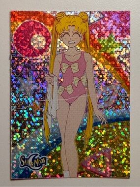 Sailor Moon Usagi Glitter Sticker - Pink Swimsuit